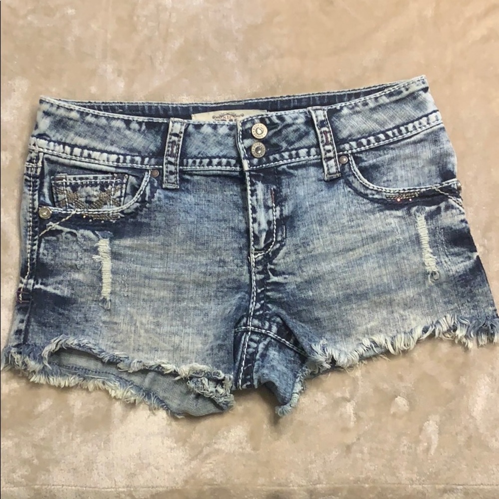 Hydraulic Shorts. Thick stitch with Rhinestones